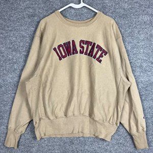 Vintage Iowa State Cyclones CHAMPION Pullover Brown Men's Sweatshirt SZ Large